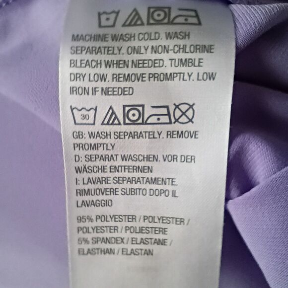 Susan Graver Liquid Knit Lavender PurpleShort Sleeve Blouse L Stretch Mature - Picture 6 of 6